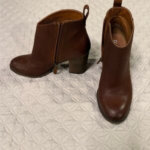 BP Rich Brown Ankle Leather Booties - Size 9